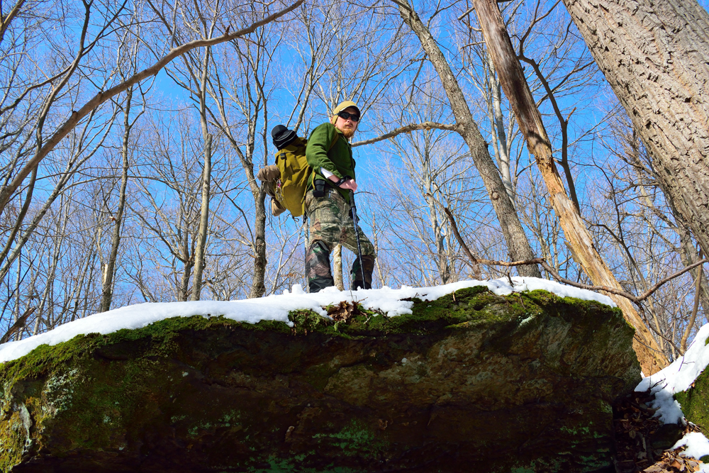 Man hiking in the Blue Ridge Mountain