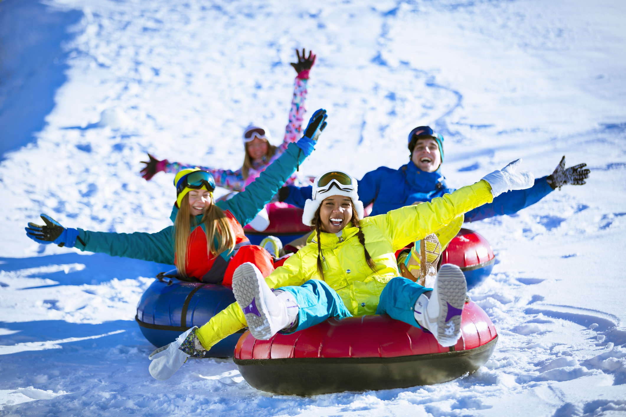 Snow tubing at Stay Blue Ridge